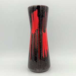 Scheurich ,,Lora&quot;, red - bronze Mid Century Modern 1970s Fat Lava glaze  vase West Germany Pottery,  WGP vase.