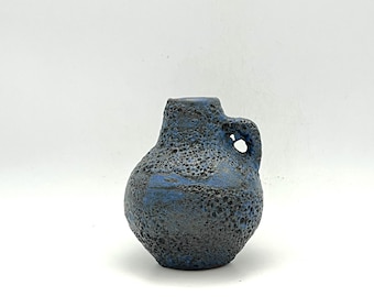 Kreutz 207,  blue and black  Fat Lava vase , stunning / quality / collectable rare color   WGP.  1960s / 1970s  West Germany Pottery.