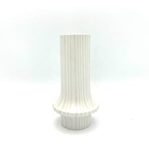 Heinrich Bavaria ,Ufo Shape, Op Art design Mid Century Modern 1970s Germany white bisque  Porcelain Relief structure vase.
