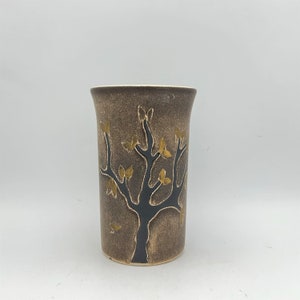 Ceramano   ,, Sylt&quot;, rare shape and design,  1960s cylinder vase, design by Hans welling ,  Mid Century Modern. WGP vase.