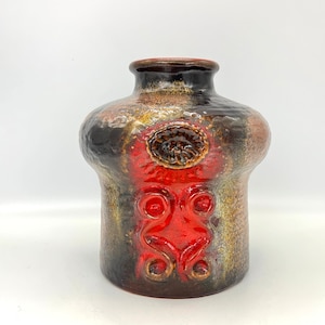 Carstens Tönnieshof  7953- 20  Luxus serie, rare Mid Century Vintage Fat Lava Vase. 1970s West Germany. WGP.