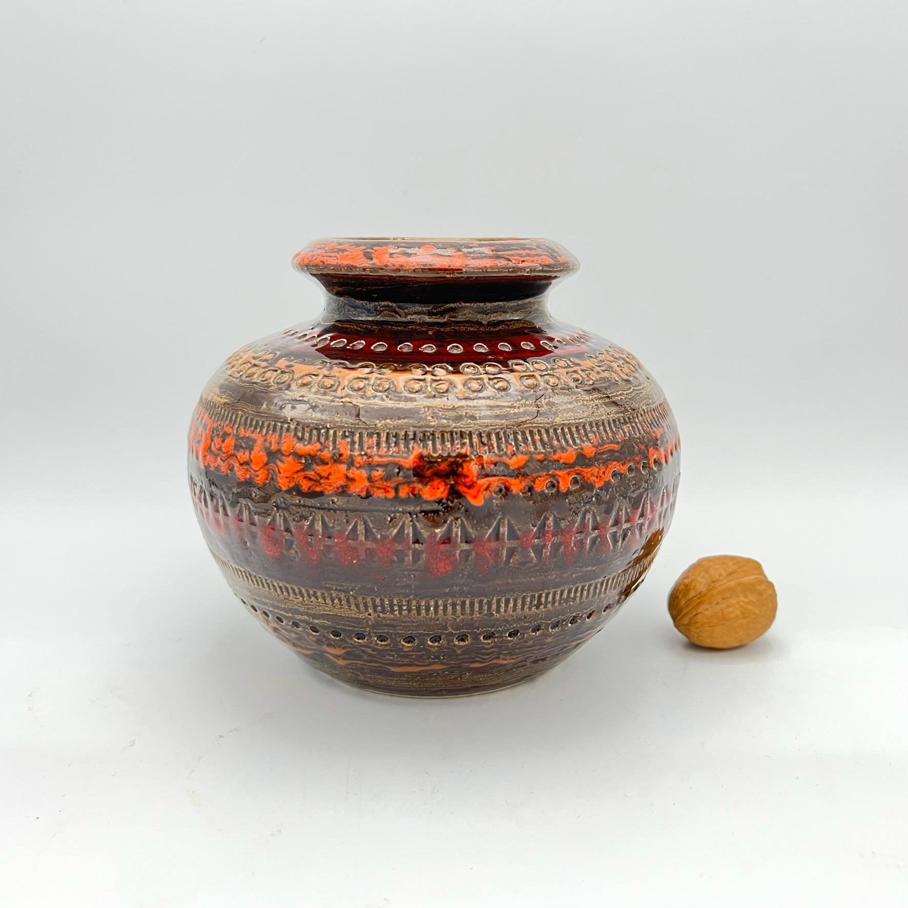 Bitossi Rimini Sunset Ball Vase, Aldo Londi Design, Italian