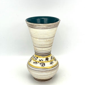 Carstens Tönnieshof 661 - 22 Mid Century Vintage Vase weiß gelb aqua blau 1960er Jahre West Germany