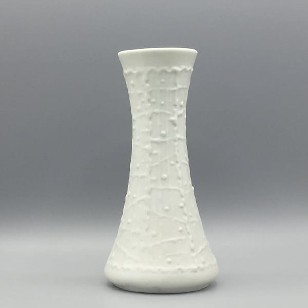 Royal  KPM Porzellan 678/1  Kerafina , Bavaria hand-made  Mid Century Modern Germany white bisque  porcelain vase.