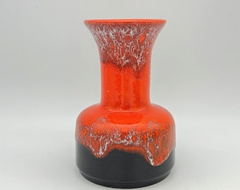 Jasba Keramik  N 602 1016 Fat Lava Vintage Mid Century Modern  1970s ceramic trumpet vase  -   West Germany Pottery WGP.