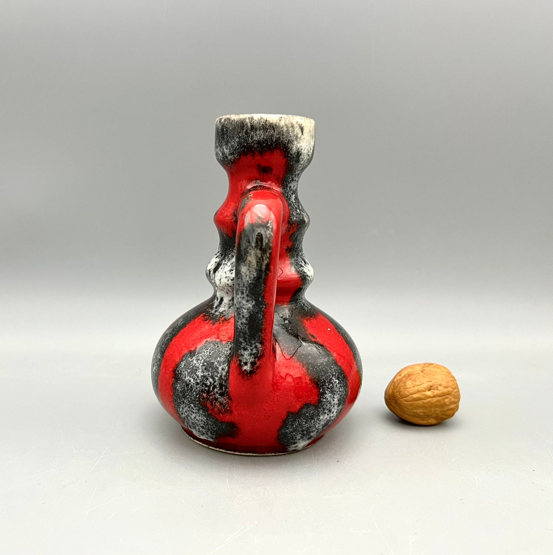 jopeko　ヨペコ　西ドイツ　ヴィンテージ　花瓶 大型ヨペコ ファット ラバ セラミック花瓶、白、黒、赤