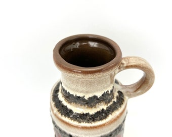 Scheurich Keramik Vase 401/20, Red & Black Fat Lava, West German