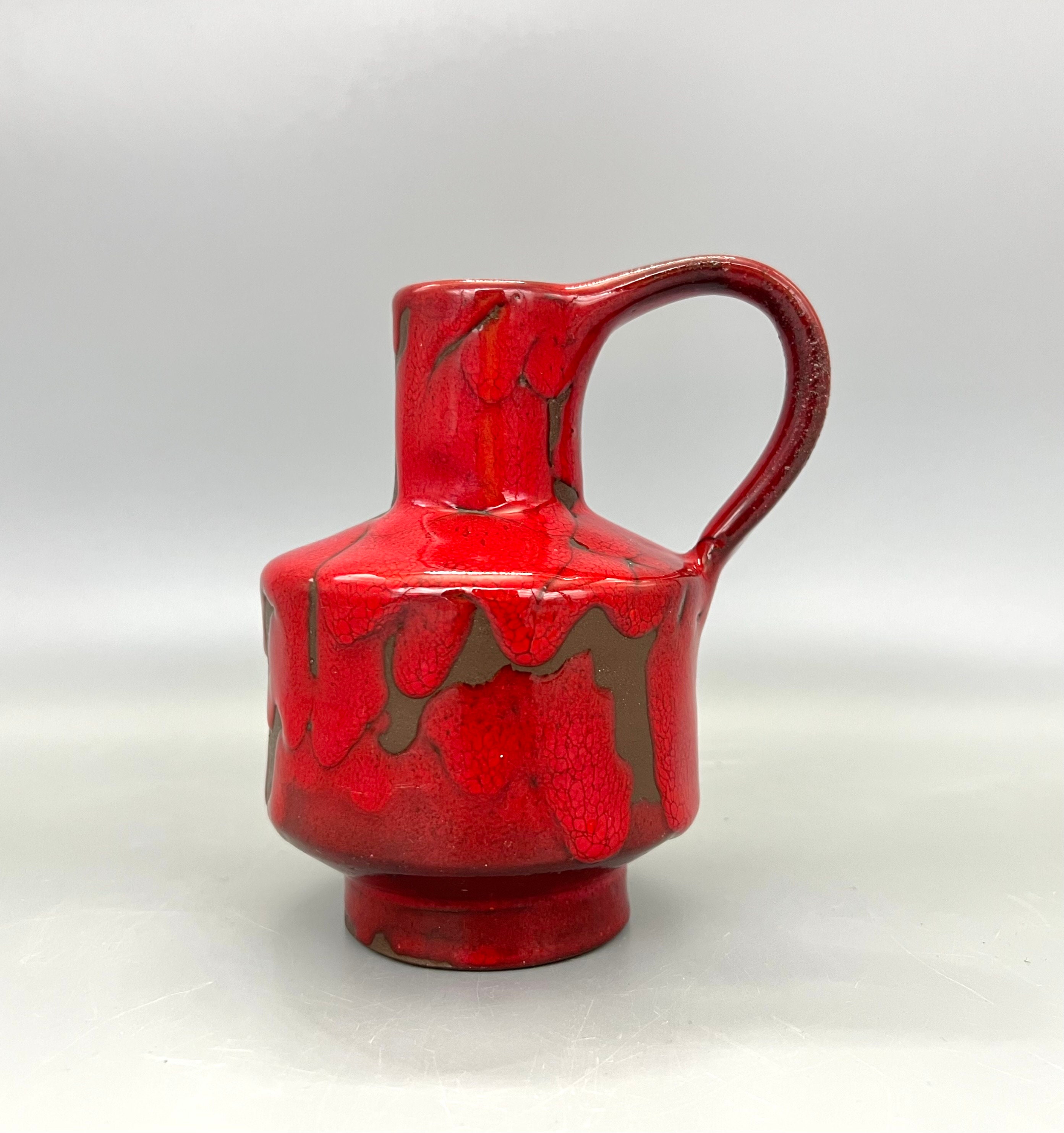 花瓶・フラワースタンド 1970s Tofej Hungary Red Bottle Vase Hartwig Heyne Hoy Keramik Vase – Red Glaze, 1970s West Germany