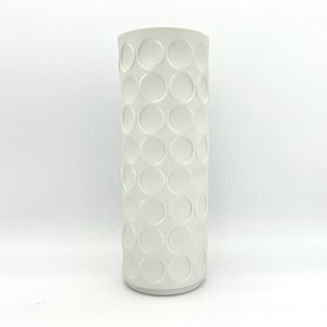 Winterling Bavaria XXL 1970s bisque Op Art, 3D circle pattern, rare large size, white  porcelain stylish Mid Century Modern vase Germany.