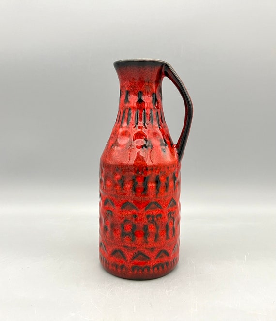 西ドイツ製 Bay Keramikヴィンテージ花瓶 7014／Bodo Mans Vintage Bay Keramik Vase, Bodo Mans, Red Black Pottery, West