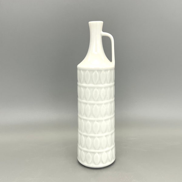 Hutschenreuther / ,,Kunstabteilung" ( ART department )  -  Designer: Kark Scheid  - Op Art white  porselain vase,  West Germany.