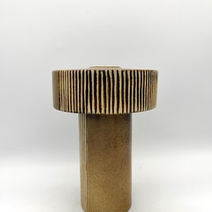 Mid Century Modern 1980s Studio Art Pottery Vase, Earth Tone Glaze