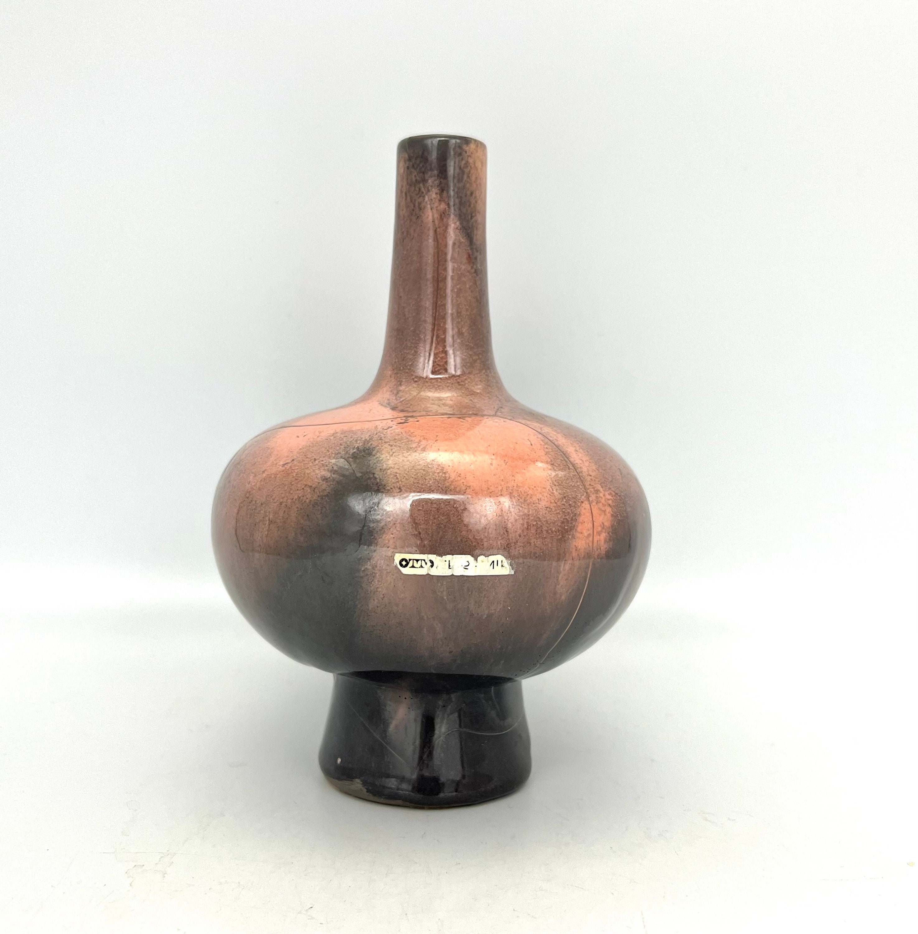 オットー・ケラミックの花瓶、ピンクグレー還元釉、1960年代 WGP陶器