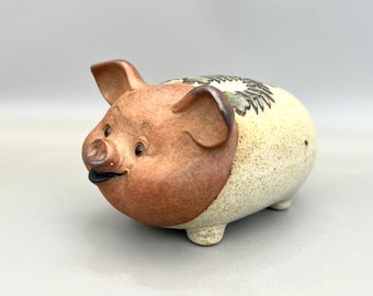 Hans Schirmer Achatit-Werkstätten, sehr seltene niedliche ,,Piggy" Spardose aus den 1960er Jahren.- West Germany