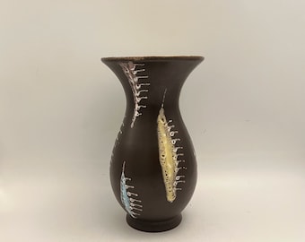 Jarrón Carstens Tönnieshof 451, cerámica decorada a mano de Alemania Occidental, vintage de los años 50