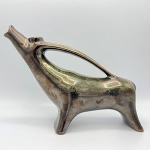 Reflex Craft  ,,Spoldzielnia Rzemieslnicza&quot;  Warsaw Poland , rare ceramic Animal vase  from the 1970s.