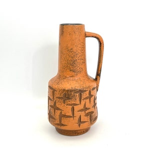 VEB Haldensleben  4070 B  Mid Century Modern,  1970s Fat Lava Era Vase  East German Pottery.