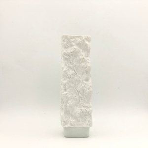 Scherzer 494 white bisque porcelain bark / rock vase, height : 23.5 cm. Mid Century Modern 1960s / 1970s  Germany.