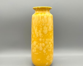 Scheurich 206 - 27 Glaçure goutte à goutte jaune moderne du milieu du siècle, vase Fat Lava Poterie d'Allemagne de l'Ouest, vase WGP.