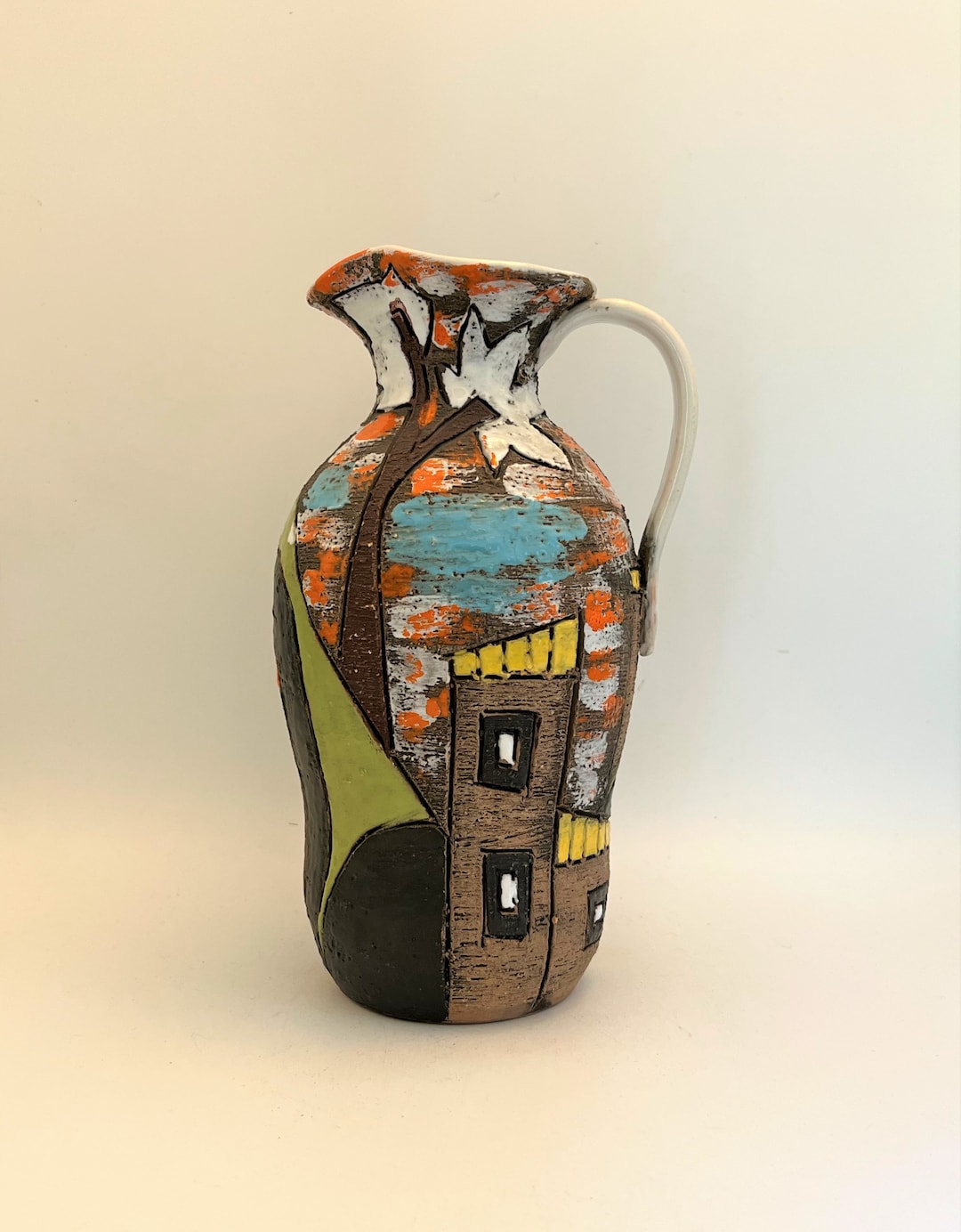 Fratelli Fanciullacci Vase, Houses and Trees Decor , Vintage
