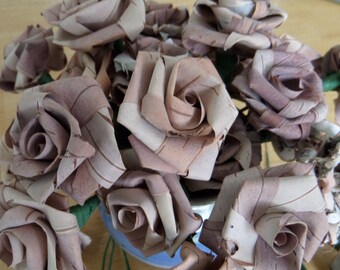 Hand made Birch bark roses