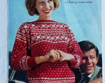 1950’s/1960’s Knitting Pattern for Scandinavian Sweater