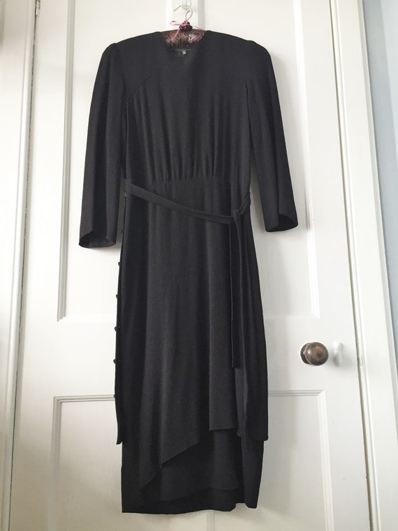 Vintage Black Crepe 1920’s 1930’s Day Dress