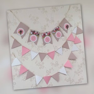 Conjunto de pancarta y guirnalda: UNA para niñas.