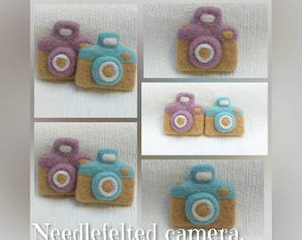 Needle felted camera.