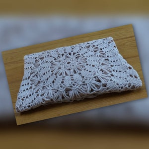 A lovely large vintage crocheted lace layer or tablecloth.