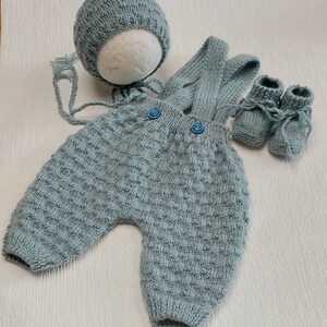 Newborn handknitt Homecoming Set Milo. image 6