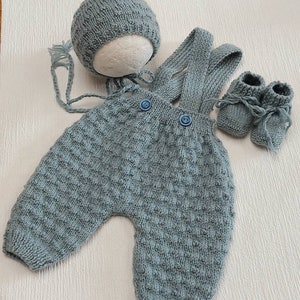 Newborn handknitt Homecoming Set Milo. image 8