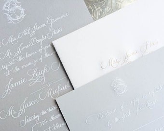 Custom Wedding Calligraphy Invitation - Digital File for luxury weddings, stationery, envelopes and wedding details
