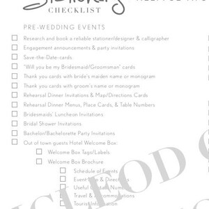 Printable Wedding Planner PDF Wedding Stationery Checklist - Etsy