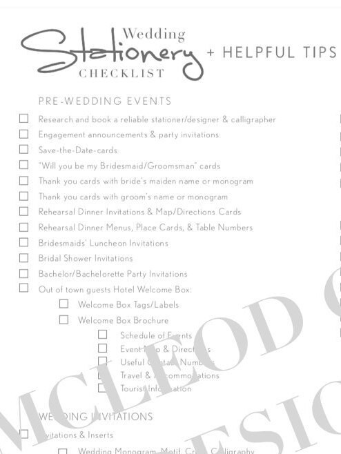 Printable Wedding Planner PDF Wedding Stationery Checklist | Etsy