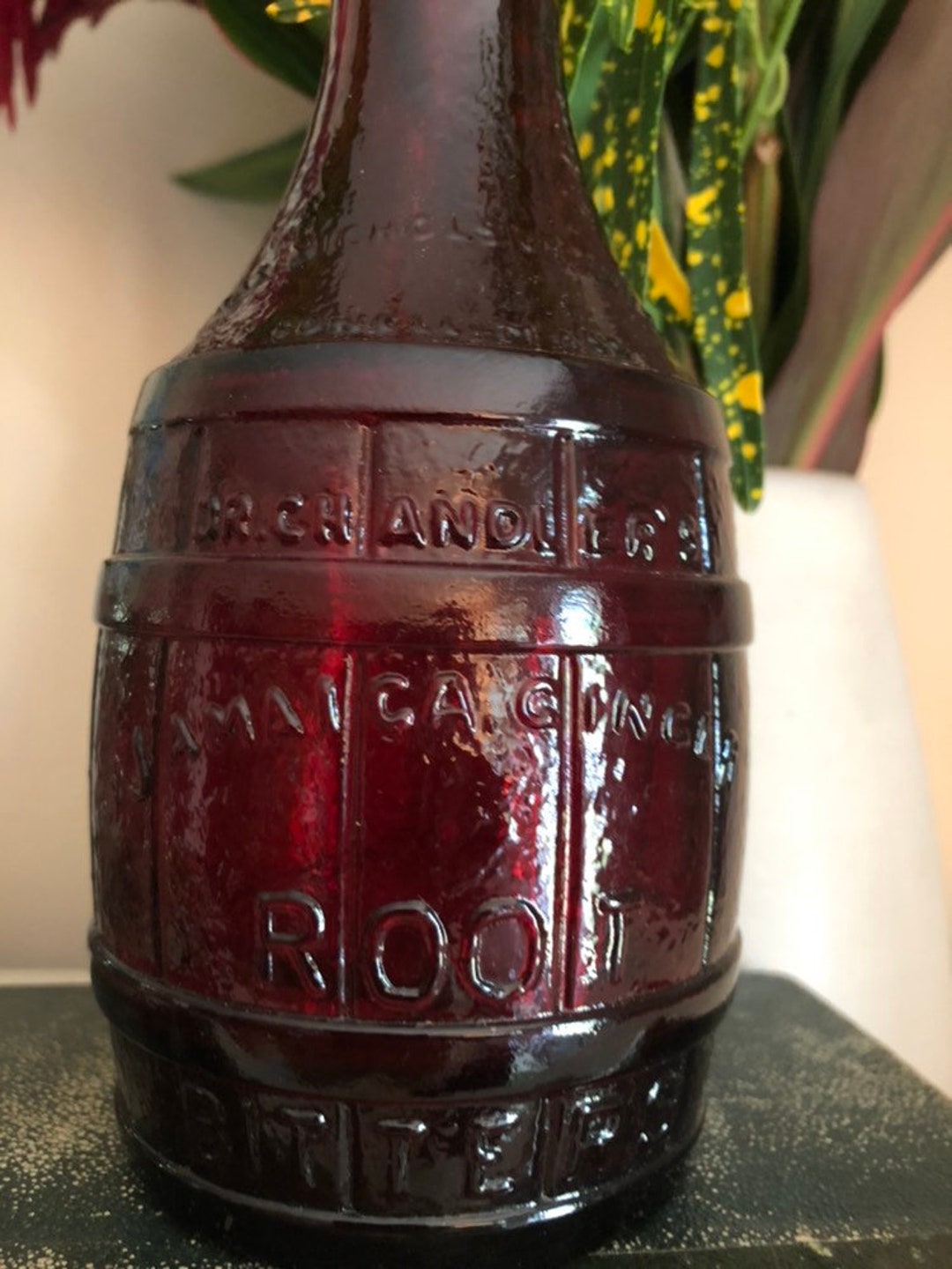 Vintage Bitters Bottle Red Wheaton Glass Bitters Bottle Barware Decanter Etsy