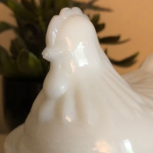 Vintage Milk Glass Hen on a Nest