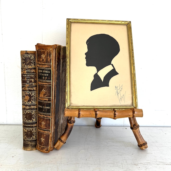 Vintage Silhouette, Hand Cut, Signed and Dated 1939