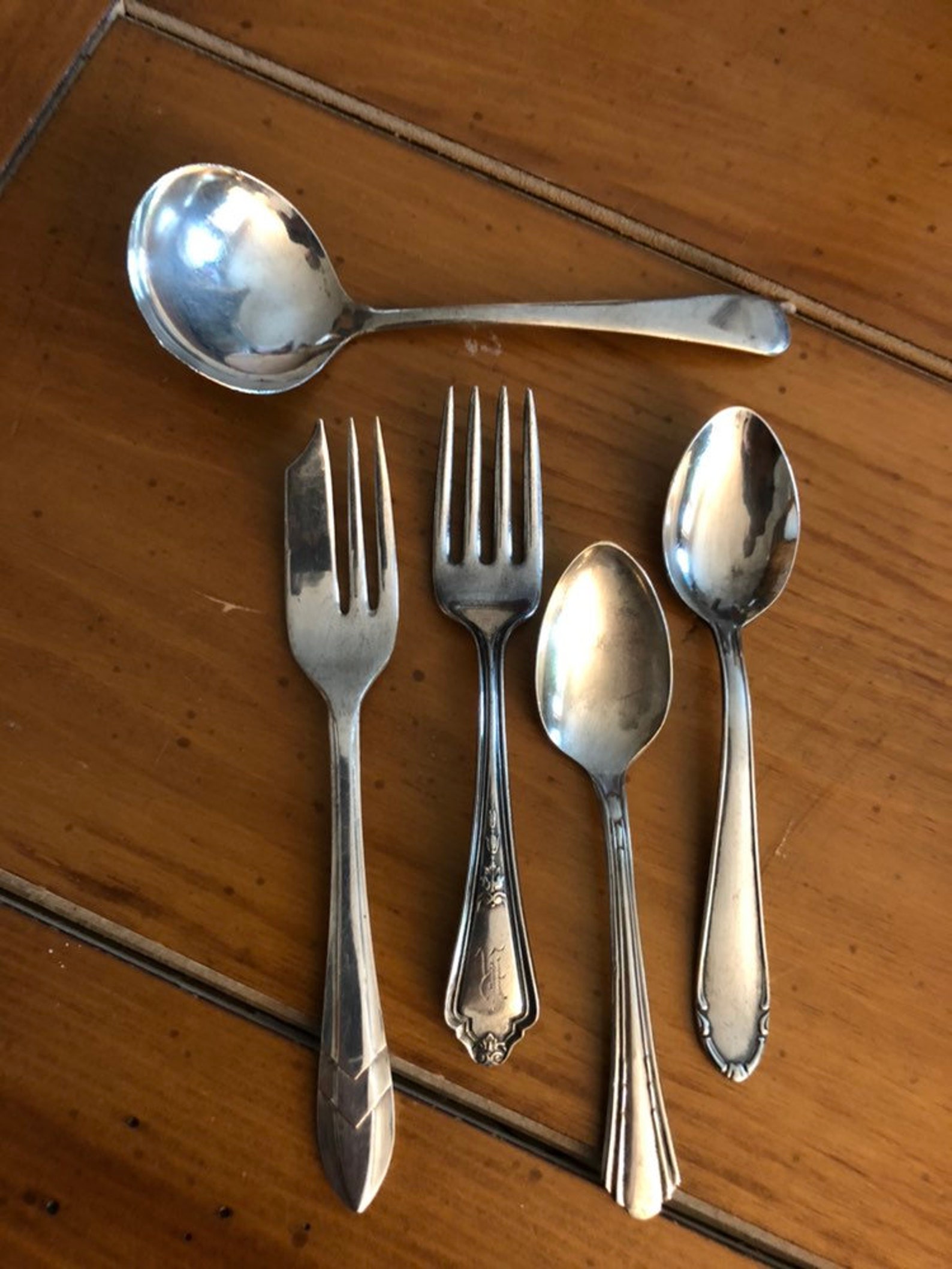 Five Vintage Serving Pieces Silver Plate Etsy