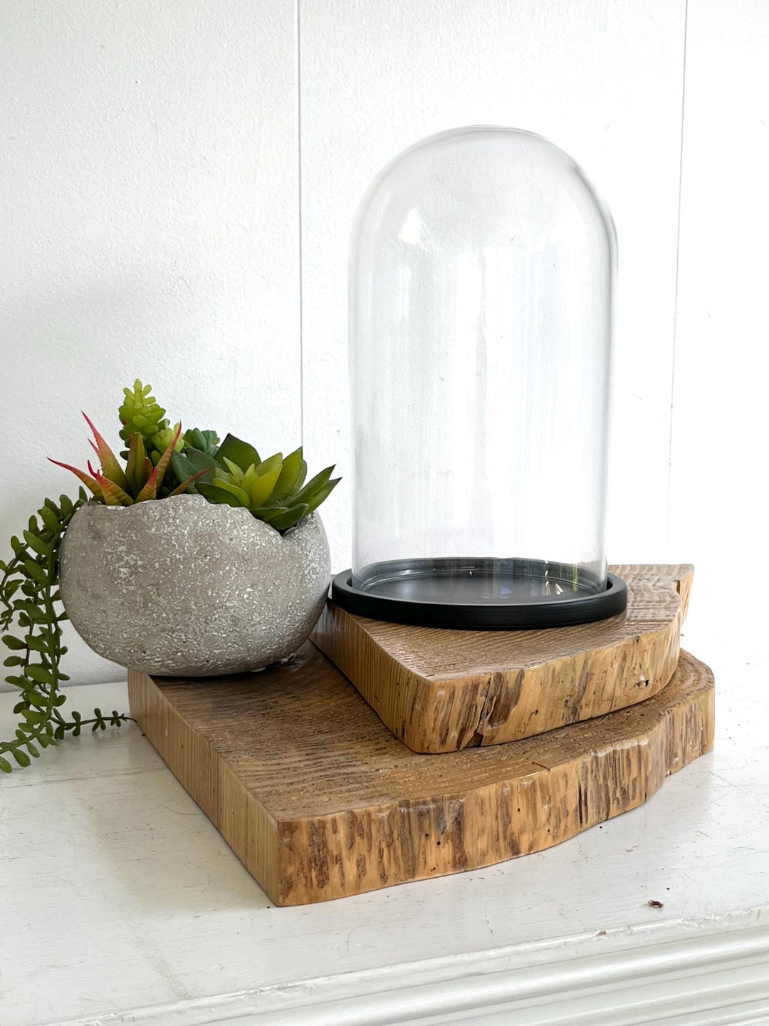 Glass Cloche With Black Metal Base, 9" Tall | Glass Display Dome - Etsy