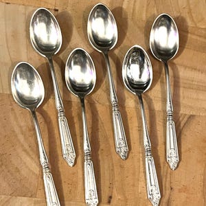 Antique Hotel Demitasse Spoons, Hotel Commodore, NYC, Set of Six, Silver Plate