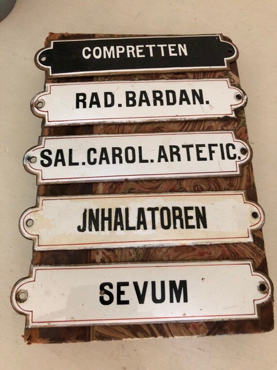 French Apothecary Drawer Labels Antique Enamel Etsy