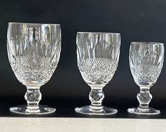 Vintage Waterford Crystal Water Glasses, Colleen Pattern | Waterford Water, Wine, Cordial Glasses