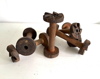 Antique Factory Spool, Bobbin | Wooden Braider Bobbin, 1930's