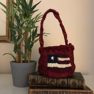Hand Felted Basket with Flag | Americana | USA