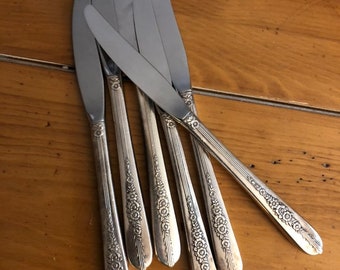 Vintage Silver Plate Breakfast Knives, Lunch Knives, Cheese knives