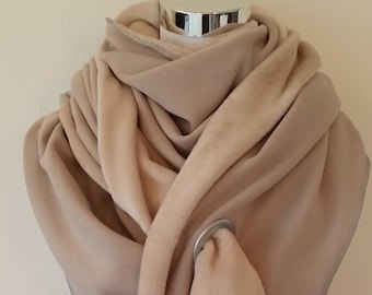 XXL scarf made of Alpenfleece in solid beige