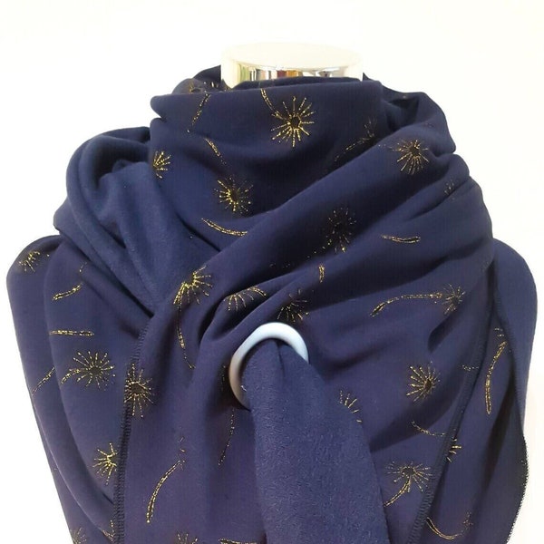 XXL-Schal aus Alpenfleece in Lila mit Pusteblumen