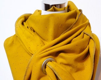 Écharpe XXL en sweat d'hiver en jaune uni