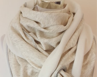 XXL scarf made of Alpenfleece in cream white melange